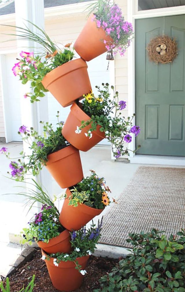 Jardin vertical en terre cuite empilée